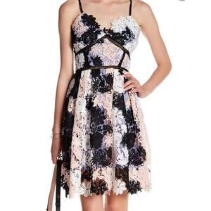 Romeo & Juliet Couture Floral Lace Cocktail Dress Sz M Tricolor NWT $240 MSRP